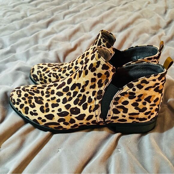 Dr. Scholl's Shoes Comfy Pull On Ankle Booties Leopard Black Tan 7.5 - Picture 6 of 11